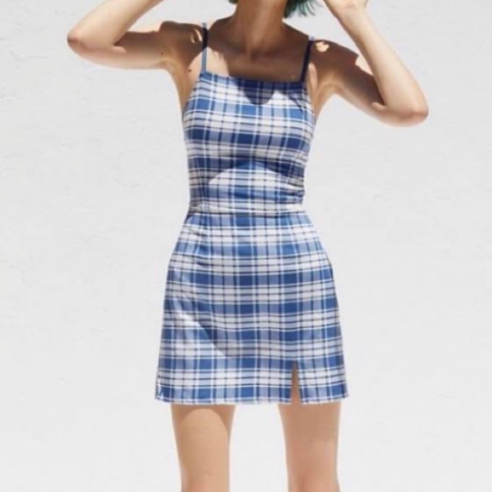 Checkered Bodycon Strappy Dress Urban Outfit